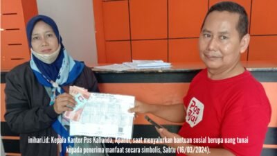 Kantor Pos Kalianda Salurkan Bantuan Uang Tunai untuk 400 KPM