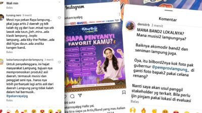 Tidak Libatkan Musisi dan Seniman Lokal, Medsos Panitia Pekan Raya Lampung, Digruduk Netizen! 