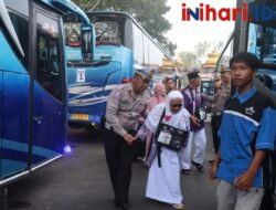 Demi kenyamanan Polres dan Dishub Gelar Ramchek kendaraan yang digunakan Calon Jemaah Haji (CJH)