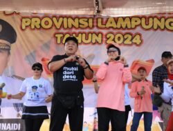 Gebyar Posyandu 2024, Gubernur Arinal dan Ibu Riana Senam Bersama Ribuan Masyarakat Pringsewu