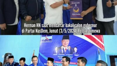 Herman HN Resmi Mendaftar Bakal Calon Gubernur Lampung di Penjaringan Partai Demokrat dan NasDem