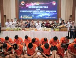 Pj. Gubernur Samsudin dan Kapolda Helmy Santika Lakukan Pemusnahan Barang Bukti Narkotika Hasil Sitaan Polda Lampung Tahun 2024