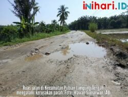 Warga Pubian Lampung Tengah Keluhkan Jalan Rusak Bertahun Tahun Tak Kunjung Diperbaiki 