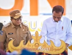 Presiden Joko Widodo Didampingi Pj. Gubernur Samsudin dan Menteri PUPR Basuki Hadimuljono Meresmikan Bendungan Margatiga di Kabupaten Lampung Timur