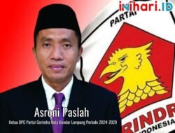 Asroni Paslah Gantikan Andika Wibawa Jadi Ketua DPC Gerindra Kota Bandar Lampung