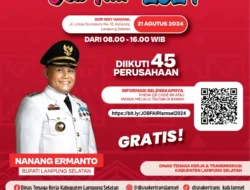 Kabar Gembira untuk Pencari Kerja, Disnakertrans Lamsel Akan Gelar Job Fair di GOR Way Handak 21 Agustus Mendatang