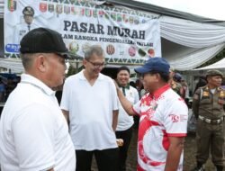 Dalam Rangka Pengendalian inflasi, Pj. Gubernur Samsudin Tinjau Pasar Murah di Lapangan Korpri, Komplek Kantor Gubernur