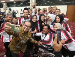 Pj. Gubernur Samsudin Lepas Kontingen Atlet Disabilitas Provinsi Lampung Ikuti Pekan Paralimpiade Nasional XVII di Solo, Jawa Tengah