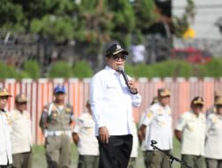 Pj. Gubernur Samsudin Pimpin Apel Pasukan Polisi Pamong Praja di Lingkungan Pemerintah Provinsi Lampung 