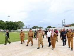 Pj. Gubernur Samsudin Tinjau Progres Pembangunan Revitalisasi Stadion Pahoman Bandarlampung