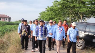 Pj. Gubernur Samsudin Bersama Jajaran Pengurus Kwarda Pramuka Lampung Meninjau Sejumlah Fasilitas Bangunan Bumi Perkemahan Kwarda Pramuka Provinsi Lampung di Kota Baru