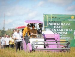 Gubernur Mirza Ikuti Panen Raya Padi Serentak di 14 Provinsi secara Nasional oleh Presiden Prabowo Subianto yang Dipusatkan di Majalengka, Jawa Barat
