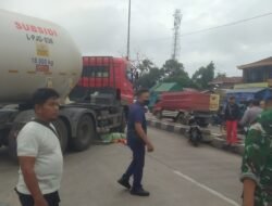 Truk Pengangkut Gas LPG Tabrak Motor di Depan SPBU Rajabasa, Satu Orang Perempuan Tewas Terlindas
