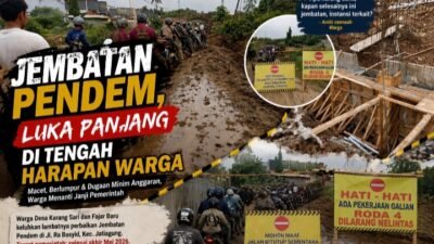 Perbaikan Jembatan Pendem di Jalan Ra Basyid Lambat, Warga Pertanyakan Kapan Selesai